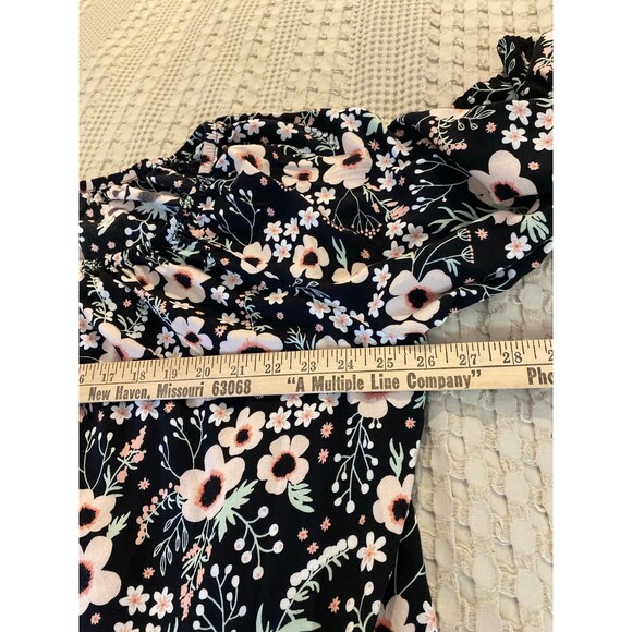 Terra & Sky Tunic Blouse Plus Size 2X Floral Print Ruffle Hem Bell Sleeve Boho - Picture 9 of 10